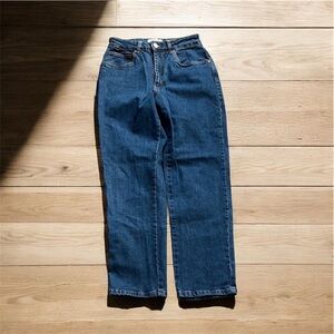 Cotton On Women's stretch Straight Leg Jeans - Dark Blue Denim